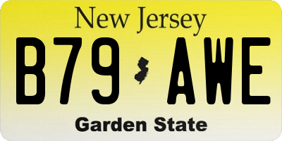 NJ license plate B79AWE