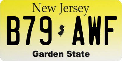 NJ license plate B79AWF
