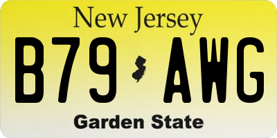 NJ license plate B79AWG