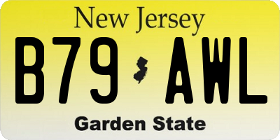 NJ license plate B79AWL