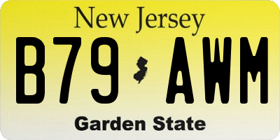 NJ license plate B79AWM