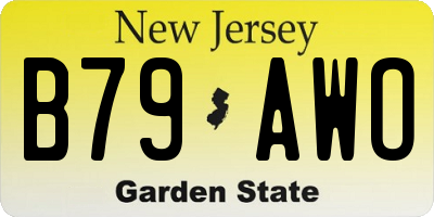 NJ license plate B79AWO