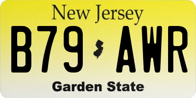 NJ license plate B79AWR