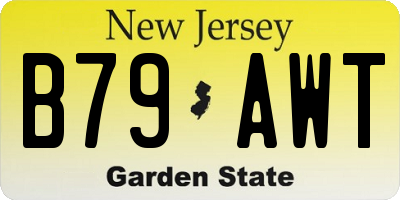 NJ license plate B79AWT