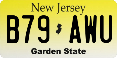 NJ license plate B79AWU