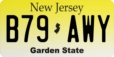 NJ license plate B79AWY