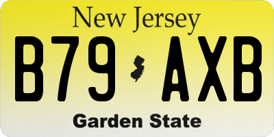 NJ license plate B79AXB
