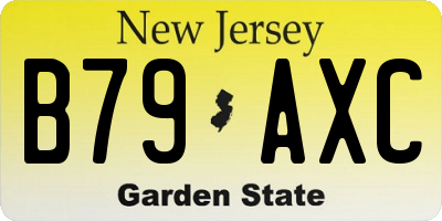 NJ license plate B79AXC