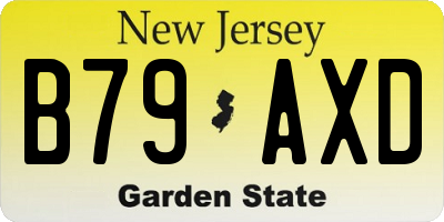 NJ license plate B79AXD