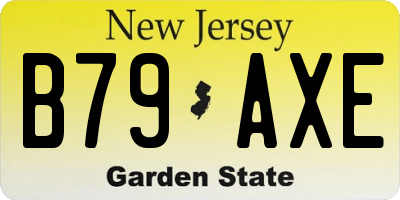NJ license plate B79AXE