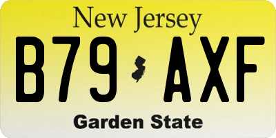 NJ license plate B79AXF