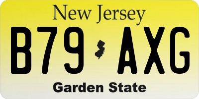 NJ license plate B79AXG