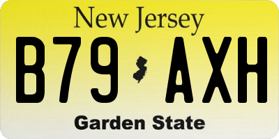 NJ license plate B79AXH