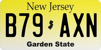 NJ license plate B79AXN