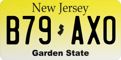 NJ license plate B79AXO