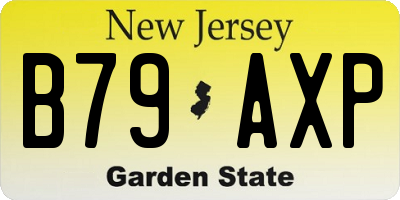 NJ license plate B79AXP
