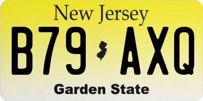 NJ license plate B79AXQ