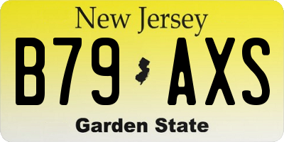 NJ license plate B79AXS