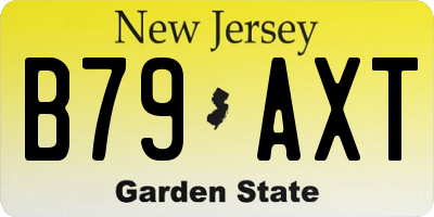 NJ license plate B79AXT