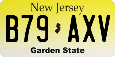 NJ license plate B79AXV