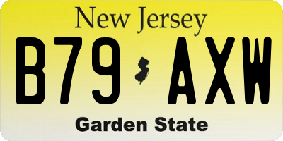 NJ license plate B79AXW