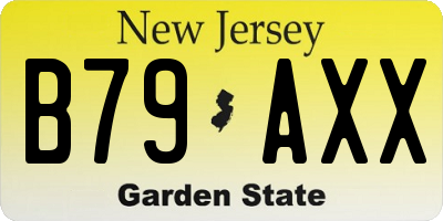 NJ license plate B79AXX