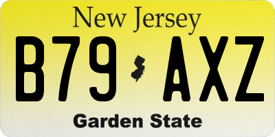 NJ license plate B79AXZ