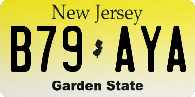 NJ license plate B79AYA
