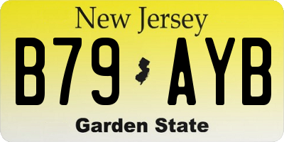 NJ license plate B79AYB