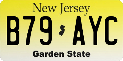 NJ license plate B79AYC