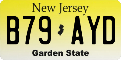 NJ license plate B79AYD