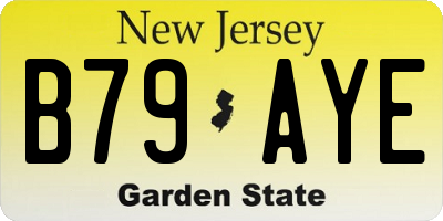 NJ license plate B79AYE