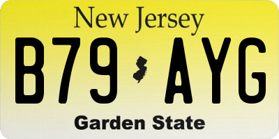 NJ license plate B79AYG