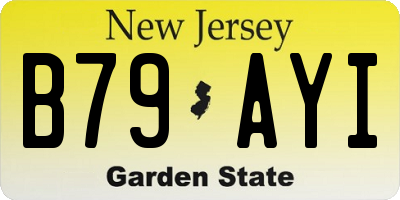 NJ license plate B79AYI