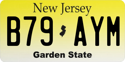 NJ license plate B79AYM