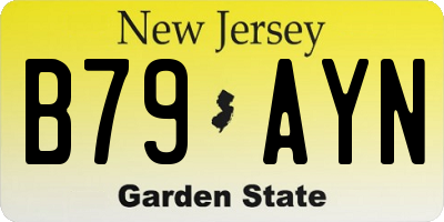 NJ license plate B79AYN