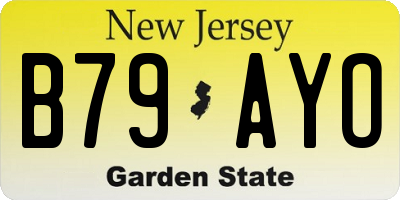 NJ license plate B79AYO