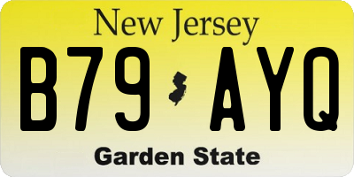 NJ license plate B79AYQ