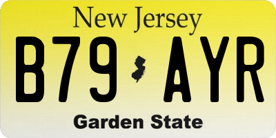 NJ license plate B79AYR