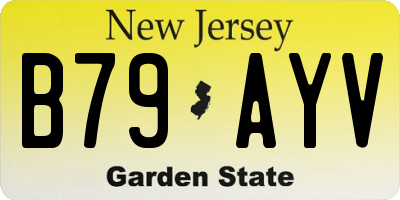 NJ license plate B79AYV