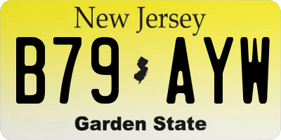 NJ license plate B79AYW