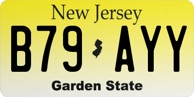 NJ license plate B79AYY