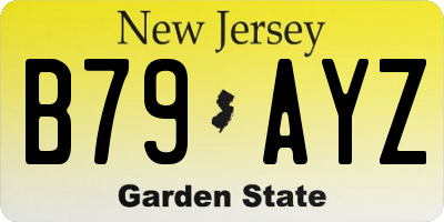 NJ license plate B79AYZ