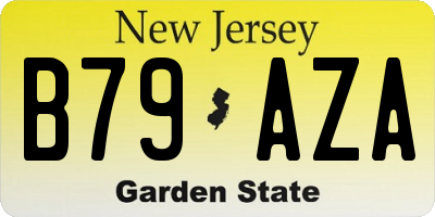 NJ license plate B79AZA