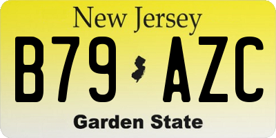 NJ license plate B79AZC