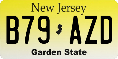 NJ license plate B79AZD