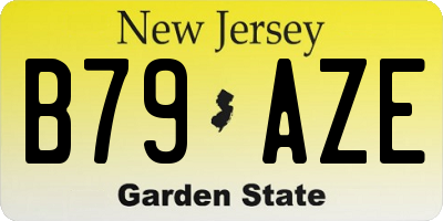NJ license plate B79AZE