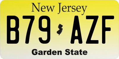 NJ license plate B79AZF