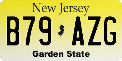 NJ license plate B79AZG