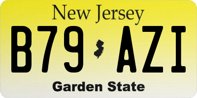 NJ license plate B79AZI